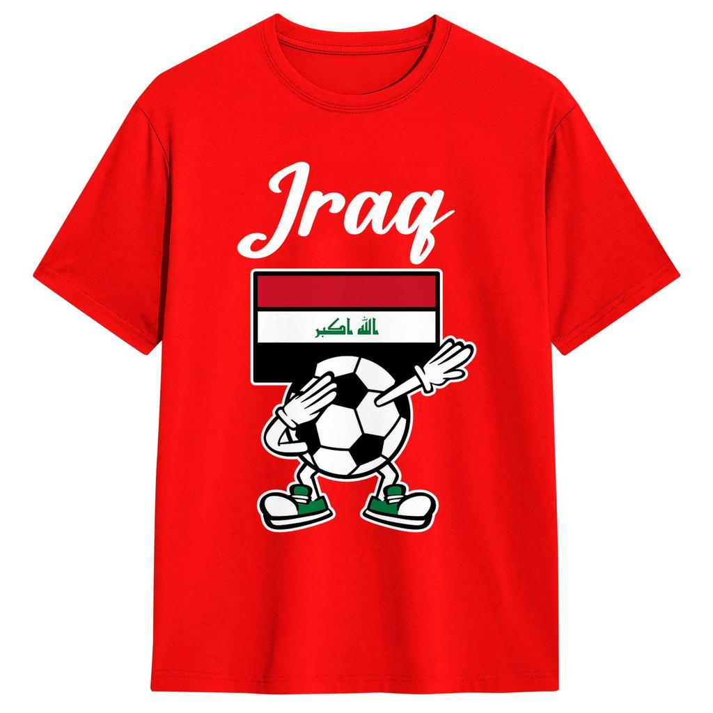 Harajuku TShirt Summer Iraq Flag Iraqi Soccer Fashion TShirts Pure Cotton Tshirt for Unisexs Aesthetic Short Sleeve Top Tees
