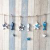 1 Pcs Marine Style DIY Home Decorative Wooden Small Fish Seahorse String Wall Hangings Starfish Dolphin Pendant Random Color