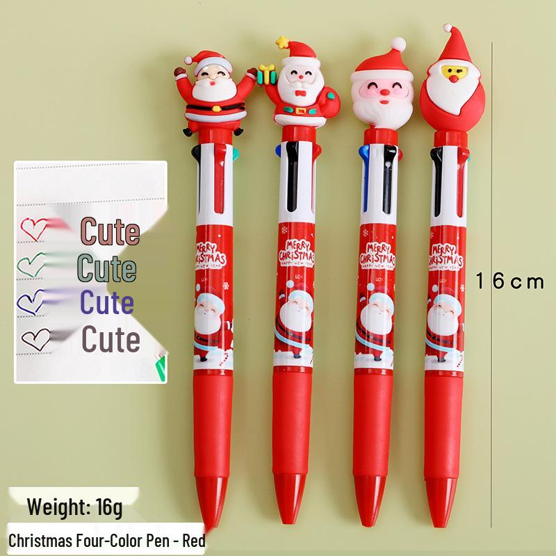 Cartoon Christmas Multi-Color Ballpoint Pen - Student Gift & Journal Pen