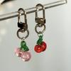 Lovely Cherries Pendant Keychain Bag Charm Eye Catching Fruit Cherries Keyring Acrylic Pendant Phone Charm Bag Accessory