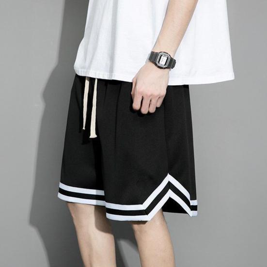 Pánské letní šortky Elastický pas Nastavitelná stahovací šňůrka Sportovní šortky s kapsami Jednobarevné Široké nohavice Ležérní šortky