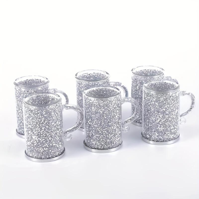 

Набор из 6 ослепительных стеклянных кружек с бриллиантами — высокая боросиликатная термостойкость для кофе, чая и напитков — идеально подходит для кафе, ресторанов и дома 6pcs