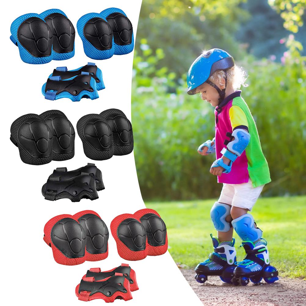 3 in 1 Kids Protective Gear Set Knee Pads Elbow Pads Wrist Guards Adjustable Protective Gear Set for Skateboarding