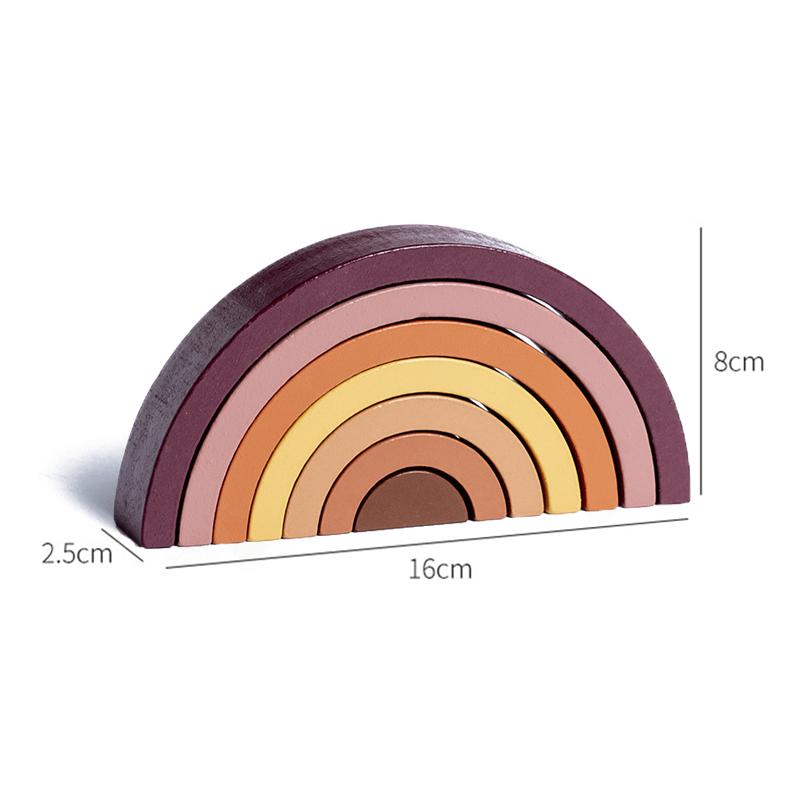 Kinder Holzspielzeug Montessori Regenbogen Bausteine DIY Kreatives Stapeln Balance Spiel Lernspielzeug für Kinder Kindergeschenke