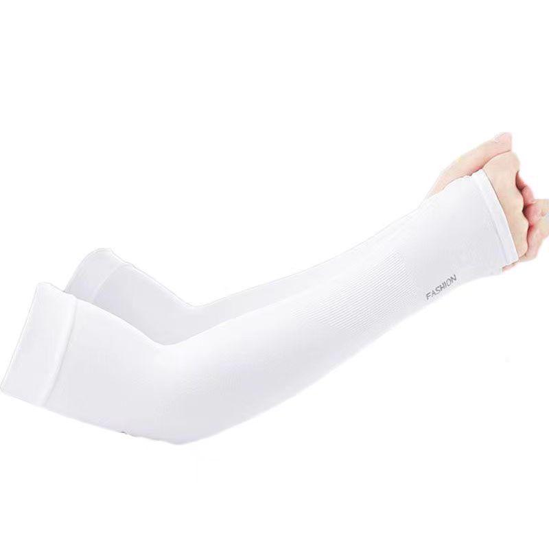 Unisex Summer UV Protection Ice Silk Arm Sleeves - Cool, Thin, Extended Length for Driving