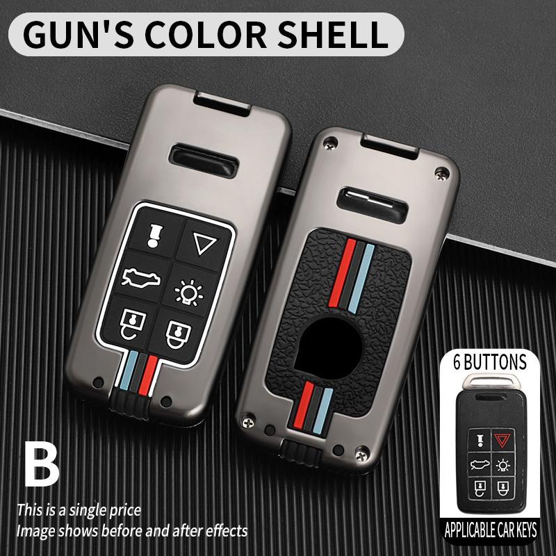 Interior Mouldings 5/6 Buttons Zinc Alloy Car Key Case Cover Protect Shell Fob Fob For Volvo XC60 V60 S60 S80 XC70 V40 Car Key D