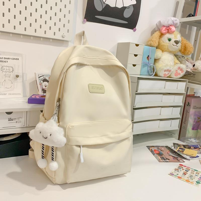 Schoolbag Mori Ins Simple Campus Soft Girl School Bag Japanese Original Style Antique Solid Color Middle School Student Backpack