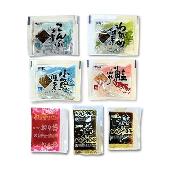 Individual meal pack 7 types assorted set [10 pieces each, total 70 meals Tsukudani (seaweed, kelp, small fish, seaweed, chrysanthemum paste), salmon
