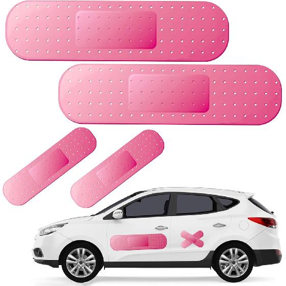 4Pcs Funny Car Band Aid Sticker For Car Damage, 10/24In Giant Band Aid Car Decals For Cover Dent Crack And Scratch, Car Bumper Sticker, Large Vehicle