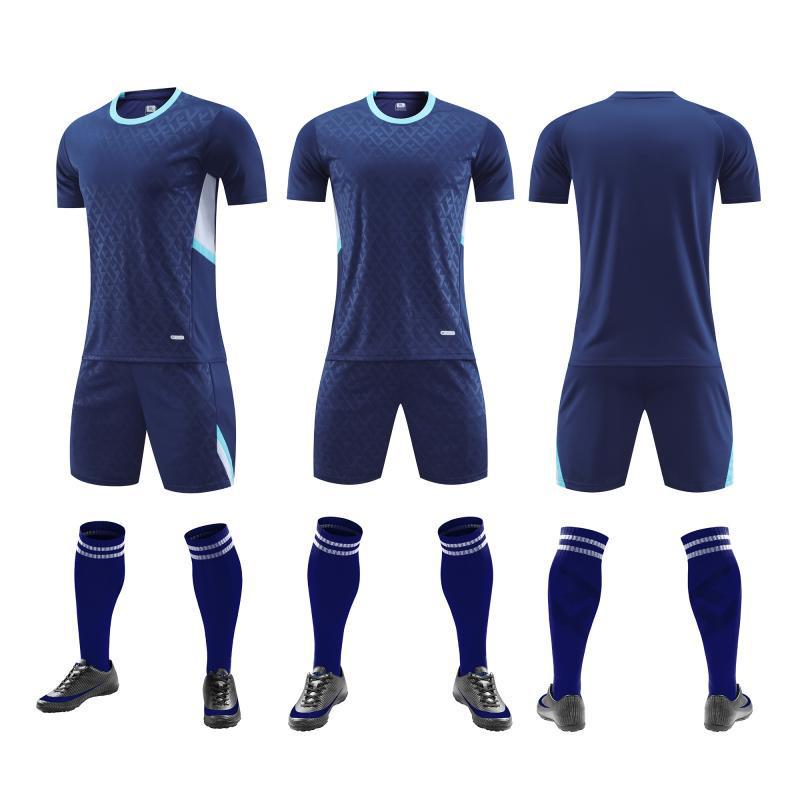 Breathable Short-Sleeve Soccer Jersey Set with Custom Print Options (8012)