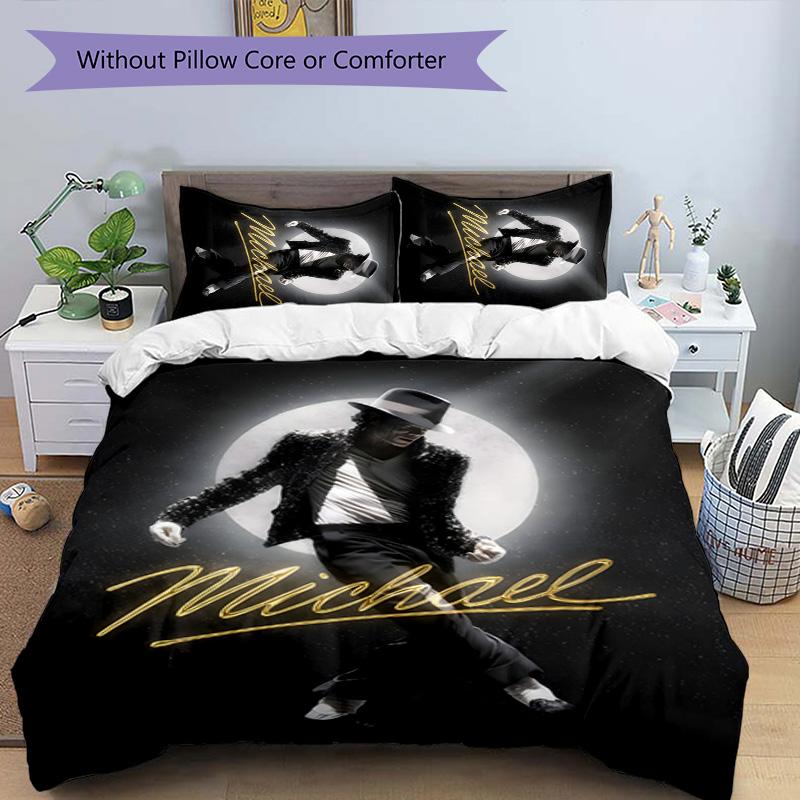 3pcs Michael Jackson Design Cover Set - HD Printed Bedding with 1 Cover and 2 Pillowcases - Perfect for Home and Dorm Decor