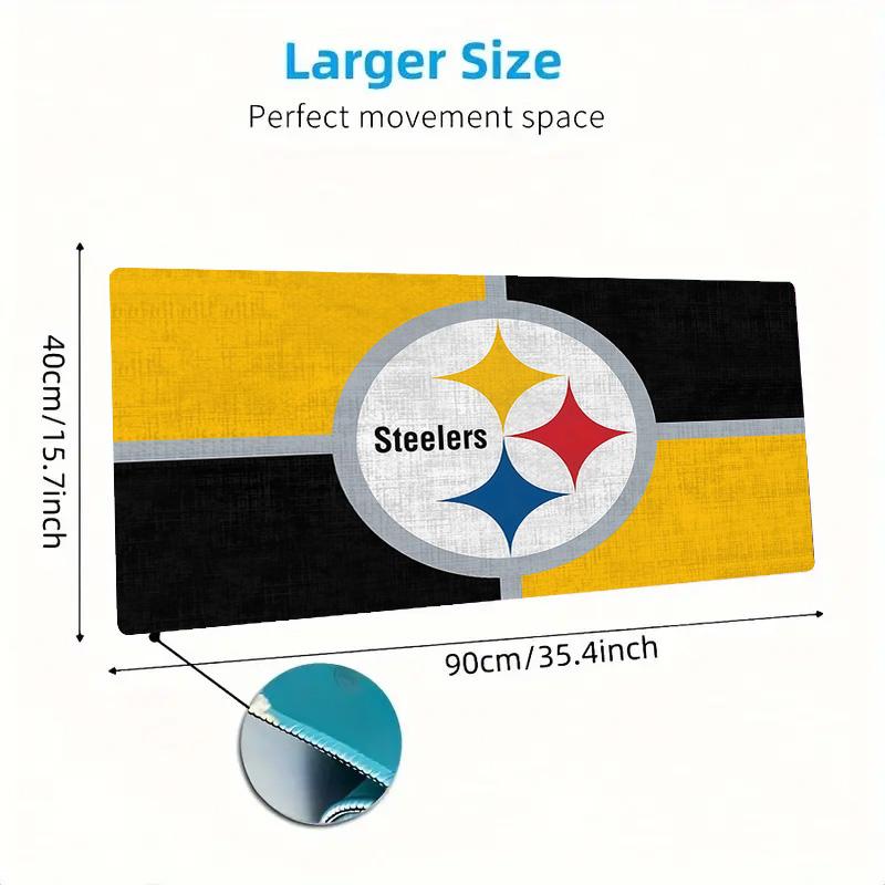Pittsburgh Steelers3 Print Cushion Non-slip Laptop Tablet Big Mousepad XXL Mat Mini PC Playmat With Lock edge