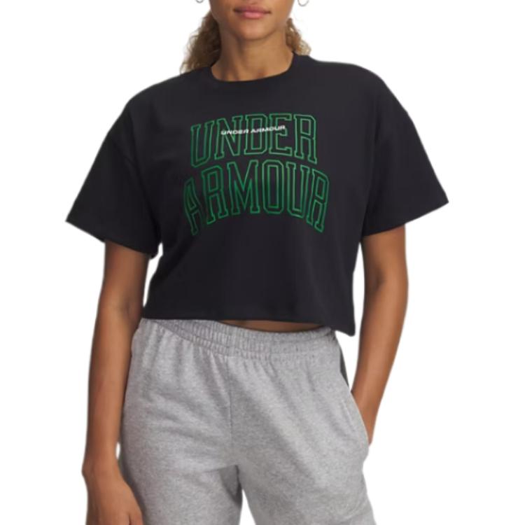 Женская футболка Under Armour Varsity с опущенной линией плеча Черный 1389156-002 SM