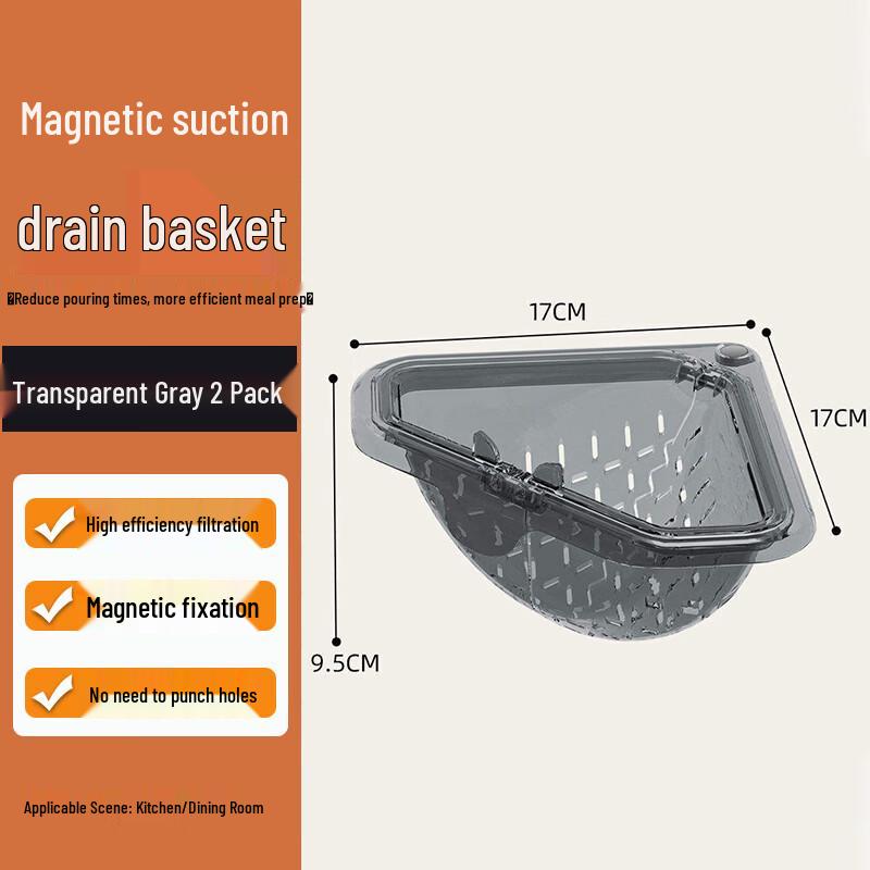

Homeglen Magnetic Triangular Kitchen Sink Drain Basket (2-Pack)