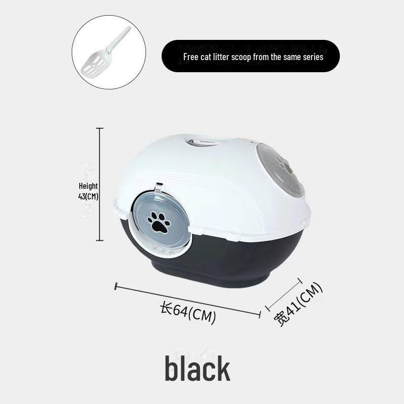 Carver Fully Enclosed Top-Entry Space Capsule Cat Litter Box - Splash-Proof, Extra-Large 