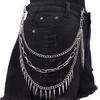 Chaîne de taille multicouche Hip Hop Punk Métal Rivet Bijou pour Performance Scénique