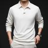 Men's Spring Autumn New Designer High End Brand Scissor Lapel Long Sleeve Polo Shirt Casual Lapel Comfort T-Shirt Men's Clothing