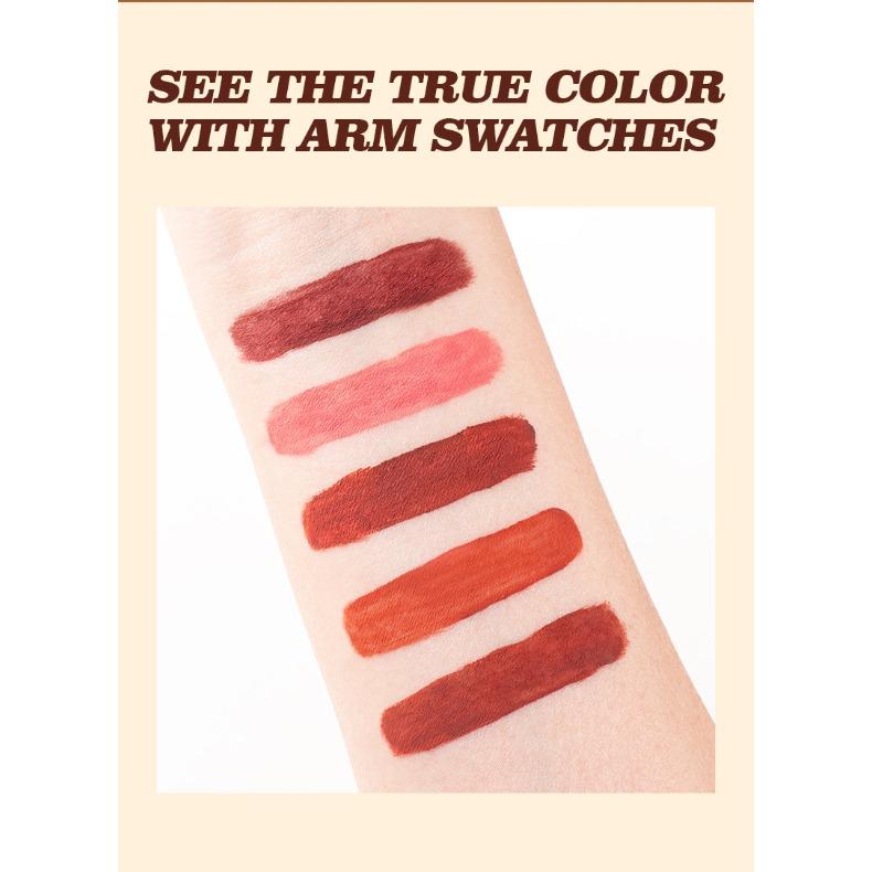Life Girls Chocolate Lip Glaze, Transfer Proof Non Stick Cup, Matte Waterproof Smudge Proof Lipstick Set, 5 Pieces Liquid Lip Color