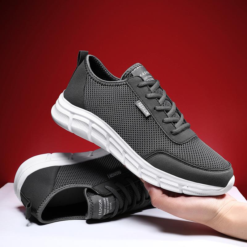 Summer mesh men's shoes lightweight sneakers men's fashion walking shoes breathable lace-up men's casual sneakers
