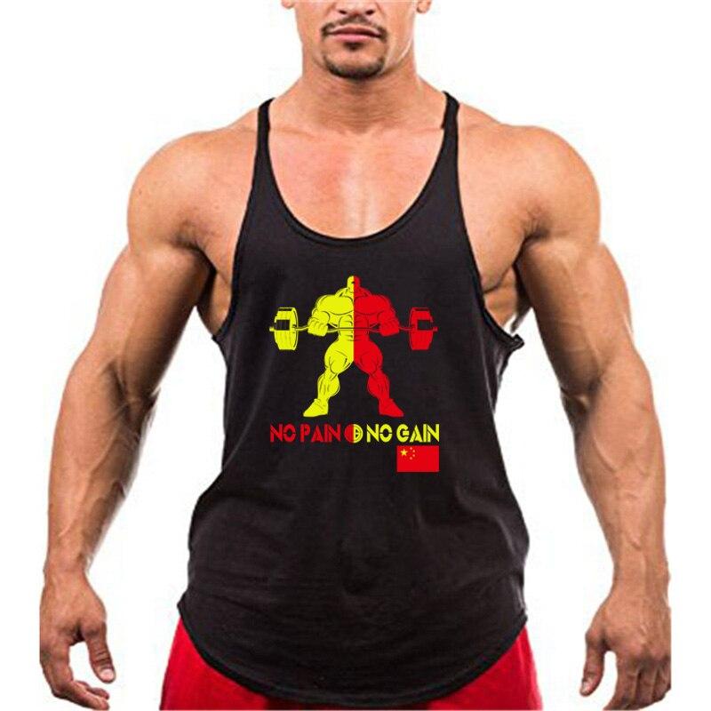 Muscleguys Men's Y-shaped Sports Fitness Vest Light Soft Sleeveless T-shirt Loose Casual