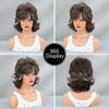 European American Pixie Short Wig for Women - 70s 80s Retro Style Gray Highlighted Short Hair, Summer Cool Synthetic Full Cap Wig, 2 Colors Available