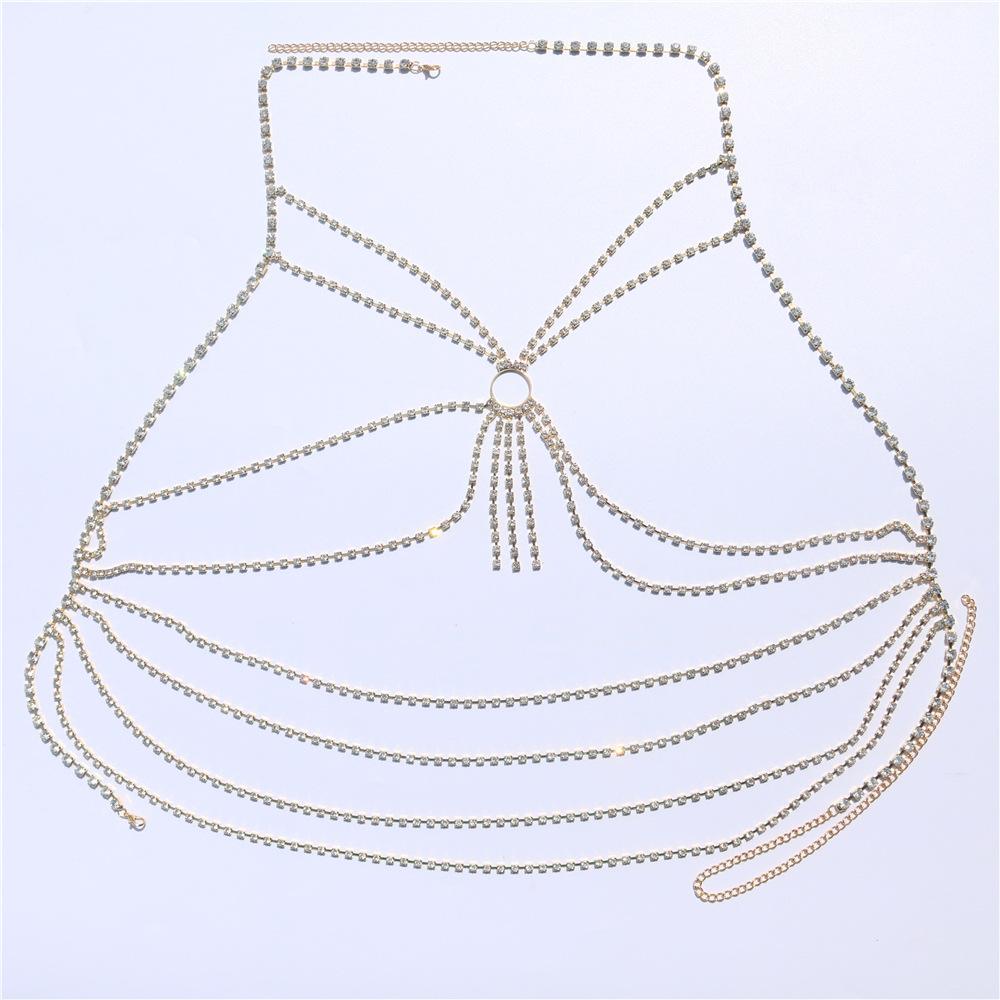 Fashion Fringed Body Chain, Sexy Hot Multi-Layer Bra Chain, Gothic Bra Accessories For Women