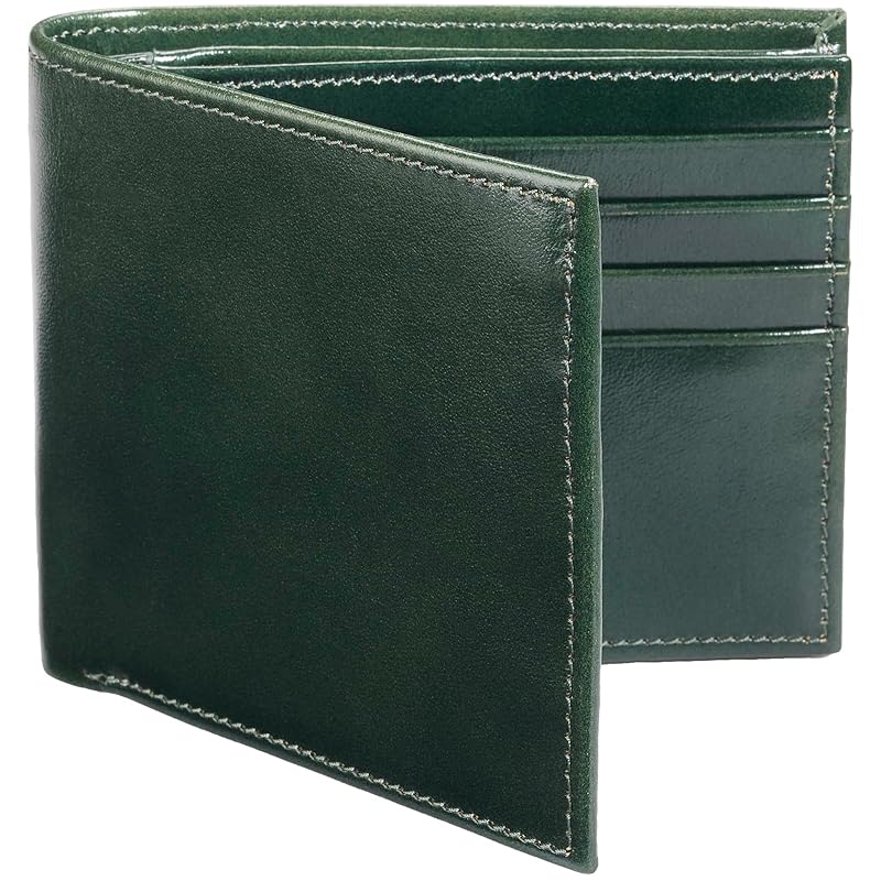

[Balmore] bifold wallet [Posted on Tokoro George s Setagaya base] men s italian leather large capacity (green outlet)