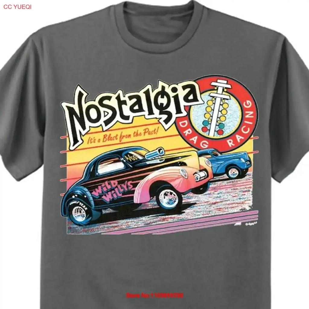 Nostalgia 50s Theme Drag Racing T Shirt Unisexs Vintage Soft Streetwear Top For Everyday Wear Comfortable Casual Vintage