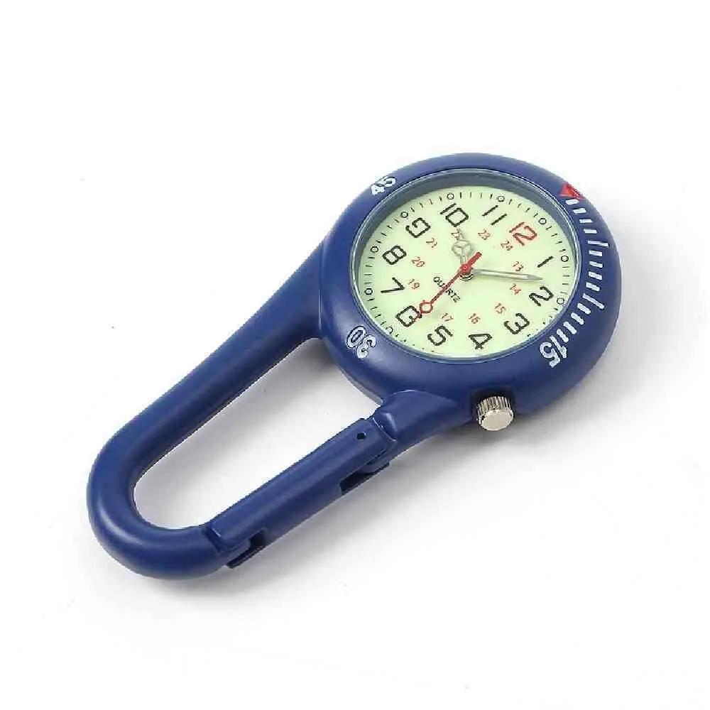 Topmall Carabiner Luminous Watch Blue Camping Carabiner Hiking Watch Hiking Carabiner