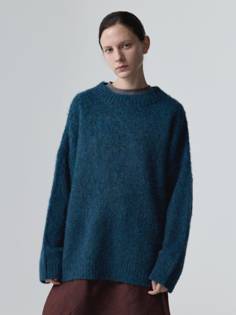 Akokeu Brushed Blend Pullover_Teal Green