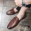 New Men's Casual Leather Shoes for Comfortable Driving, Loafers for Formal Business, British Nightclubs, Pointed Shoes