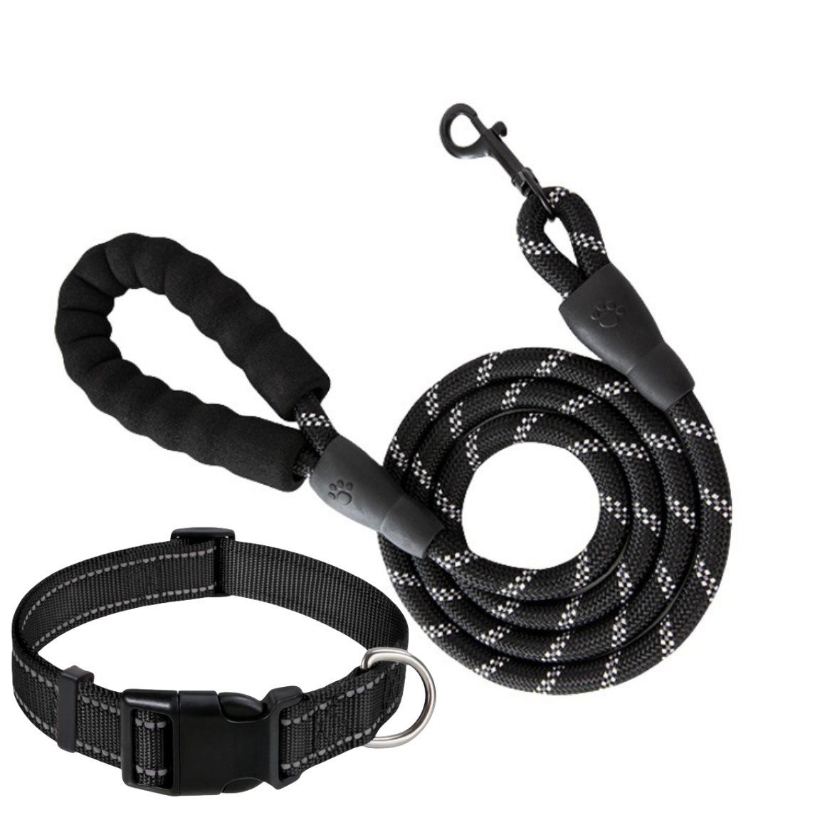 No Pull Dog Harness Adjustable Reflective Control Medium Dog Harness Heavy Duty 5ft Dog Leash Solid Polyester (as the picture,M)