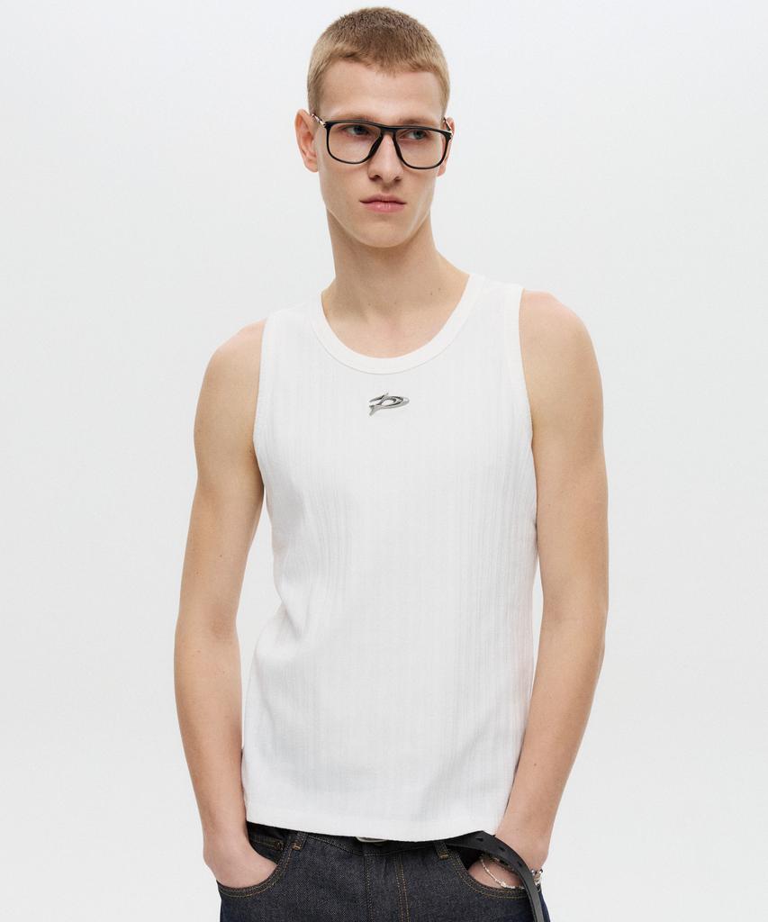 DNSR Metal Logo Sleeveless White