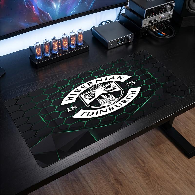 Hibernian FC Theme Pattern Mouse Pad, Soccer Logo Design XXL Gaming Desk Mat Non-Slip Computer Mouse Pad