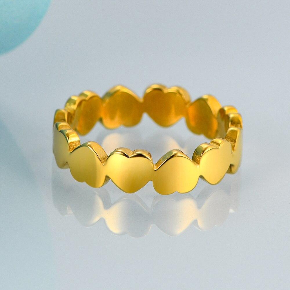 New Fashion Minimalist Geometric Rings for Women Party Jewelry Heart Cocktail Ring Stainless Steel Anillos Mujer