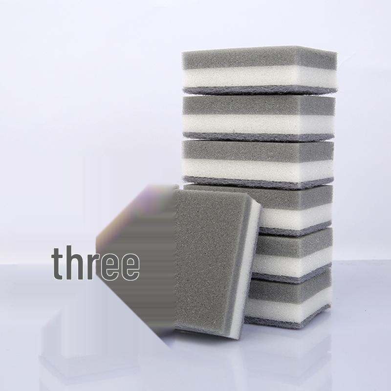 Thickened Wear-Resistant Gray Scouring Pad & Kitchen Cleaning Sponge Right angle 10*7*3.5