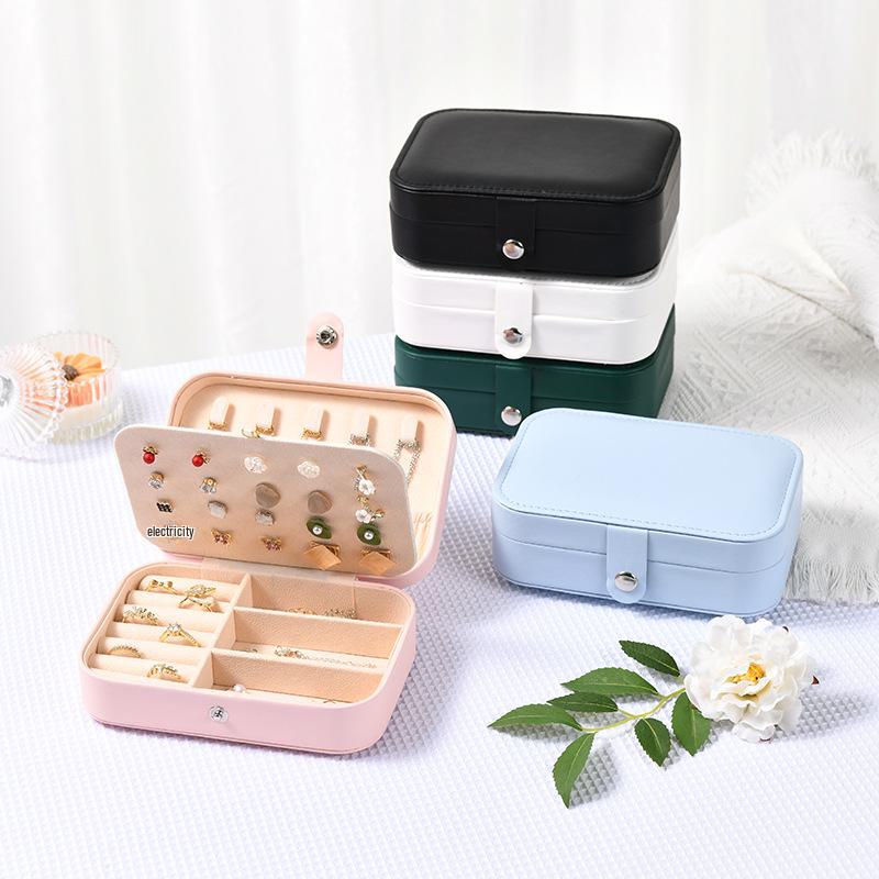 Elegante doppellagige Reise-Schmuckschatulle für Damen – Organizer für Halsketten, Ohrringe & Ringe