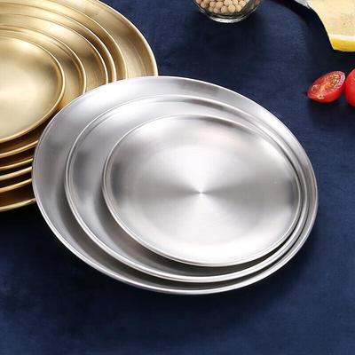 ZISIZ Stainless Steel Round Serving Plate