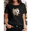 Dam T-shirt med blommigt LOVE-bokstavstryck Rundhalsad Kortärmad Icke-transparent Maskintvättbar Alla hjärtans dag Vardag Pendling Semester Topp