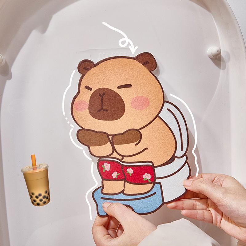 Capybara Toilet Mat Deodorizing Stickers Deodorizing Capybara Deodorizing Stickers Cartoon Toilet Mat Self-Adhesive Deodorizing