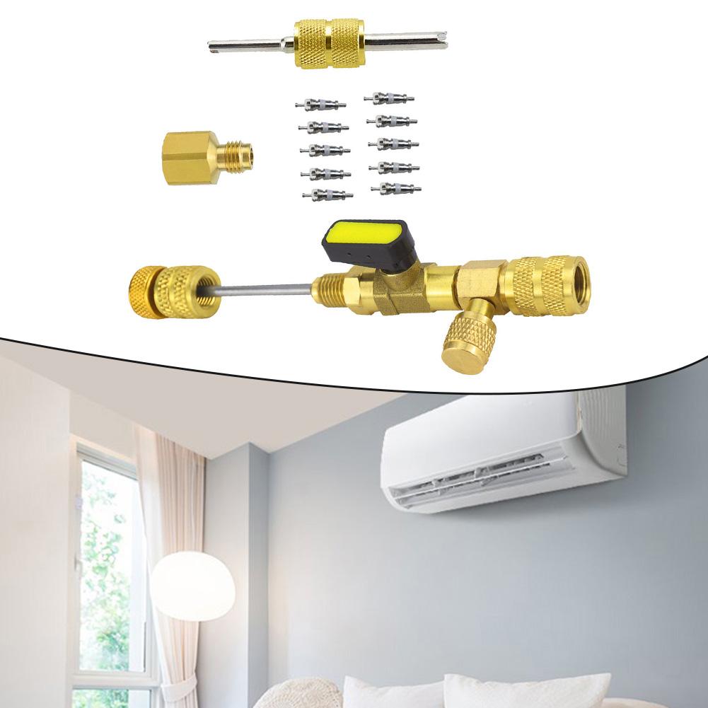 Air Conditioning Valve Remover Tool Brass Adapter Tool Air Conditioner Tool Anti-slip Knurling Brass Construction