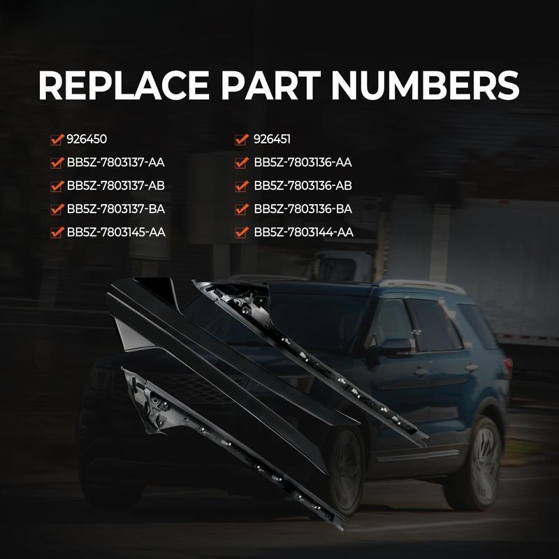 A-Pillar Trim Molding Windshield Kit for Ford Explorer 2011- Left Right Replace BB5Z7803145AA BB5Z7803144AA