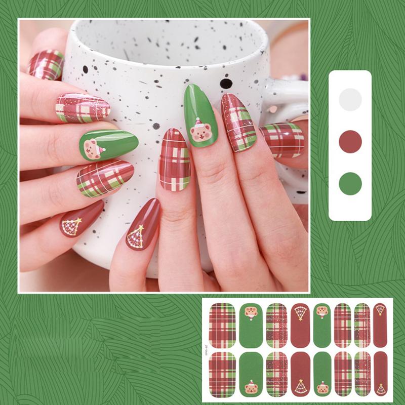 Christmas Series Full Cover Nail Stickers Snowflake Nail Decal Women Self Adhesive Manicure Designer Nail Art Sticker Decoration
