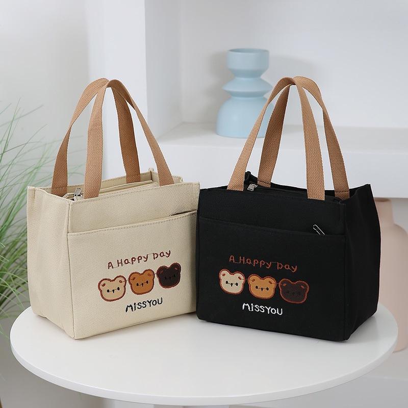 Large Capacity Canvas Tote: Versatile Office, Student, or Mommy Lunch Bag