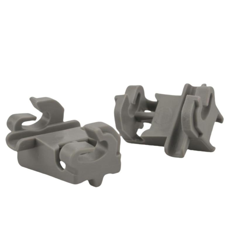 Dishwasher Rack Support Clip Replacement 2 Pack, Gray Snap On Plastic Clip, 32 X 19 X 13 Mm Part for Upper Rack Repair and Maintenance