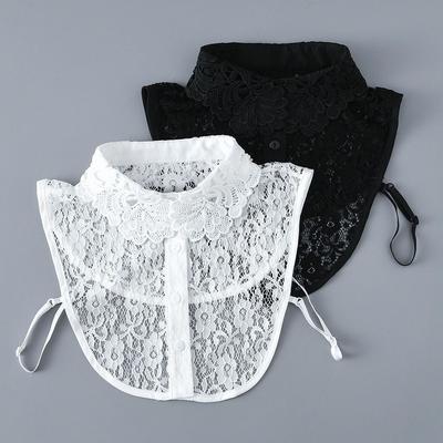 Clothes Accessory Detachable Fake Collar Lace Neckline Adjustable Shawl Wrap Women Girls Lapel Half Shirt Fashion False Collar
