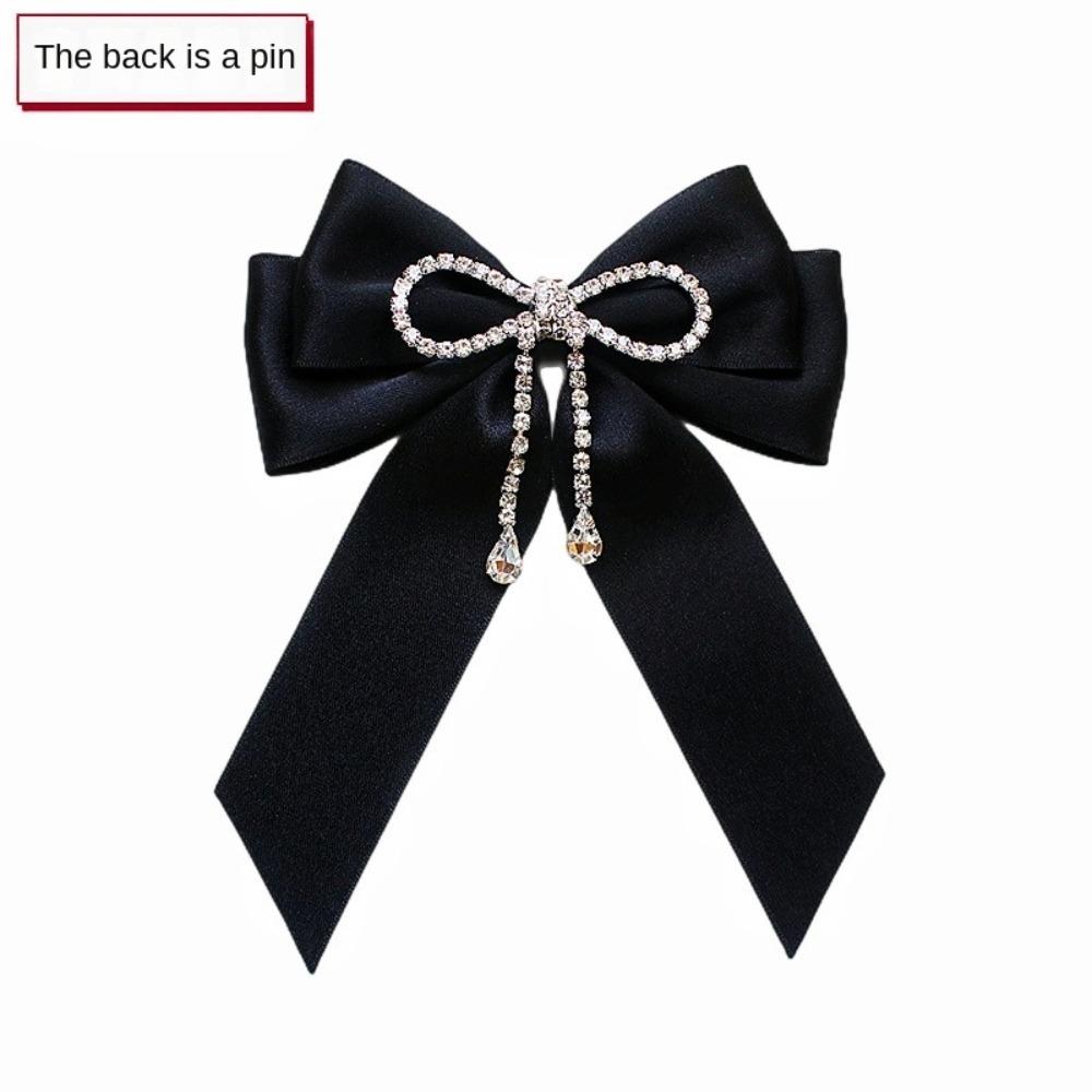 College Style Lace Ribbon Bowtie Elegant Collar Rhinestones Jewelry  Fashion Jewelry Gifts