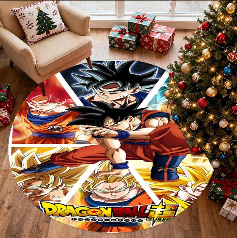Dragon Ball Pattern Round Rug, Indoor/Outdoor Mat, for Picnic, Gameroom, Bedroom, Office, Living Room, Home Decor Carpet, Birthday Gift