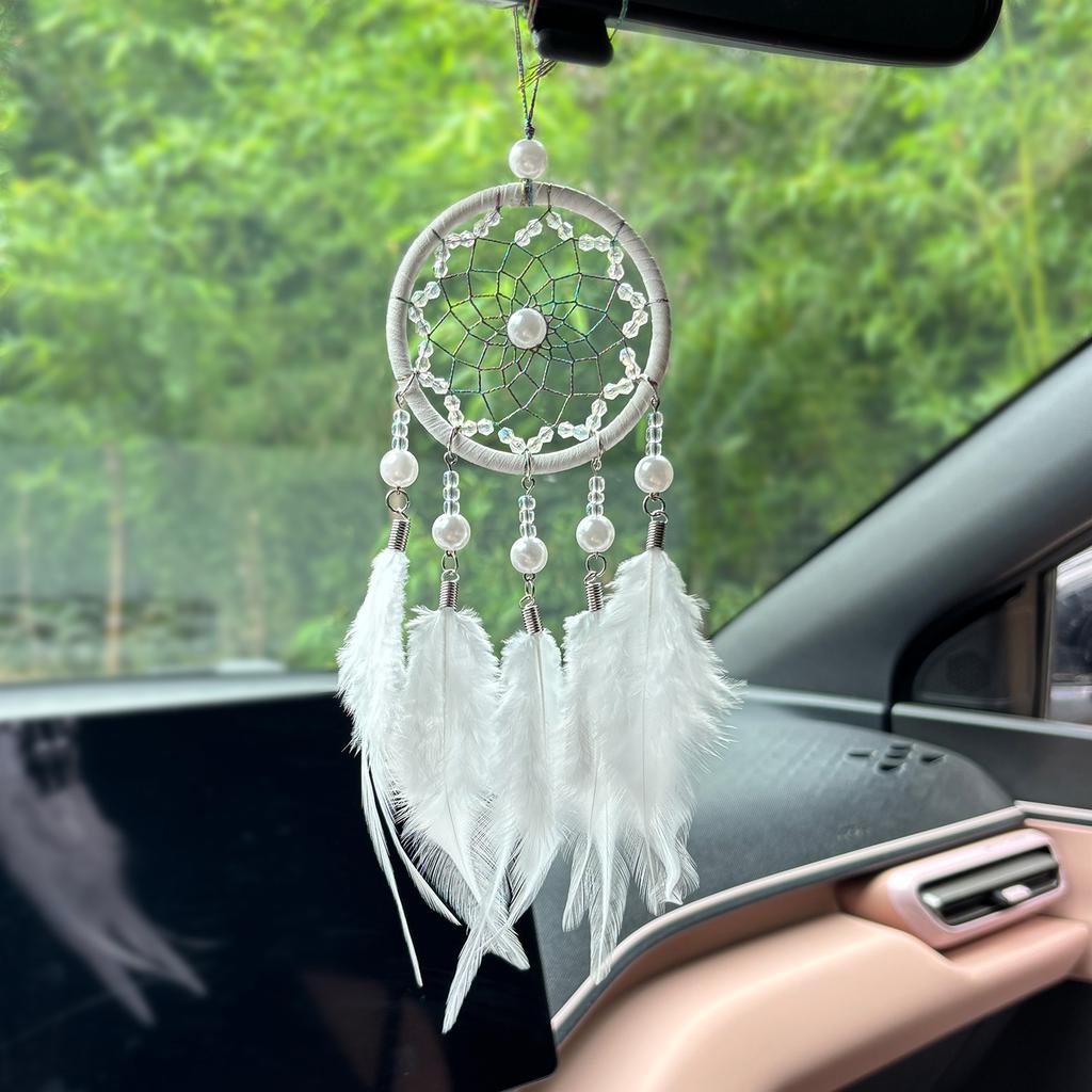 Feather Dreamcatcher Home Decor Hanging Ornament Handcrafted Car Accessory