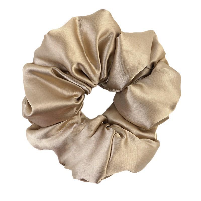 French Ruffled Double Layer Satin Hair Tie - Ballet Style